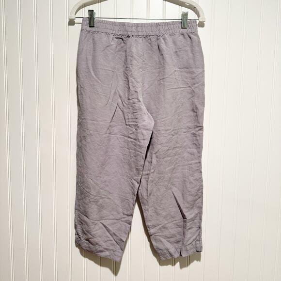 Madewell Linen Blend Pull On Tapered Pants Lavender Size Small Petite - Picture 5 of 6